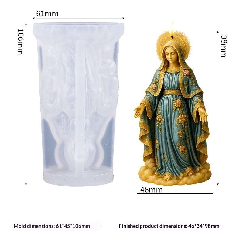 Silicone Resin Casting Molds Cute Mary Girl Shape Easy Demold Food Grade for DIY Candle Chocolate Fondant Craft Making