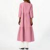 Women's Fashionable And Casual Solid-color Cotton And Linen Dress