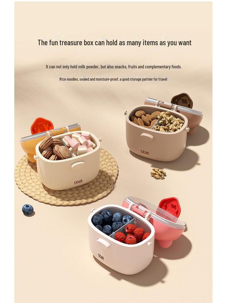 Portable Baby Snack & Milk Powder Box with Separate Layers for Outdoor Use