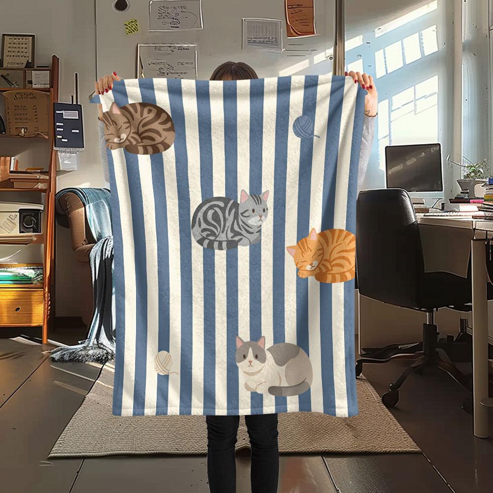 1PC Coffee Lemon Printed Flannel Blanket Suitable For All Seasons for Lunch Break Warmth and Comfort Ideal Gift Gifts