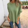 Oversized Long Sleeve Knit Top with Floral Lace Trim for Women - Autumn Winter