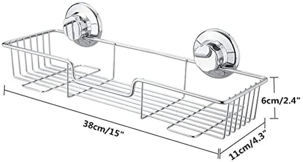 SANNO Shampoo Shower Bathroom Shampoo Wall Mounted Storage Wire Vacuum Strong Suction Set of Stainless Steel 2 Rack, Rack, Rack, Holder, Rack, Basket,