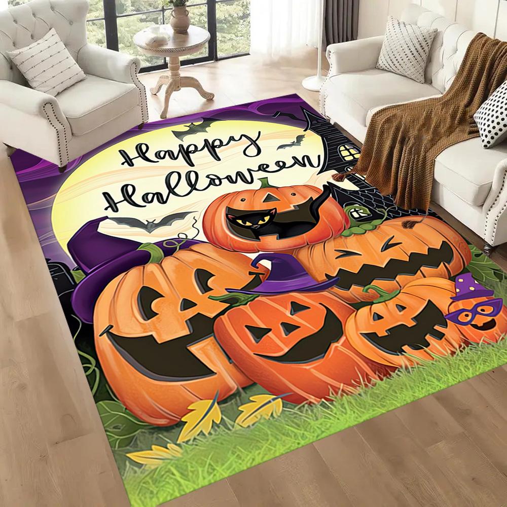 Happy Halloween Night Floor Mats for Living Room, Bedroom and Room Decoration Are Suitable for Gifts.