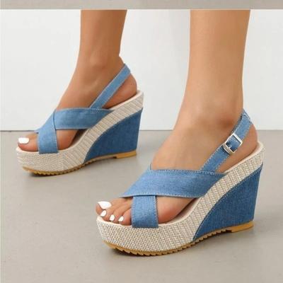 Kilesandaler for kvinner Sommer Ny Peep Toe Plattform Høy Hæl Damesko Sexy Festkjole Damesandaler
