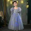 Girls' Frozen Elsa Fleece-Lined Winter Dress - Fashionable Princess Evening Dress