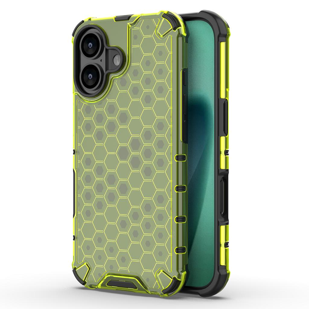 For iPhone 17 Case Honeycomb Shape Shockproof PC+TPU Phone Cover