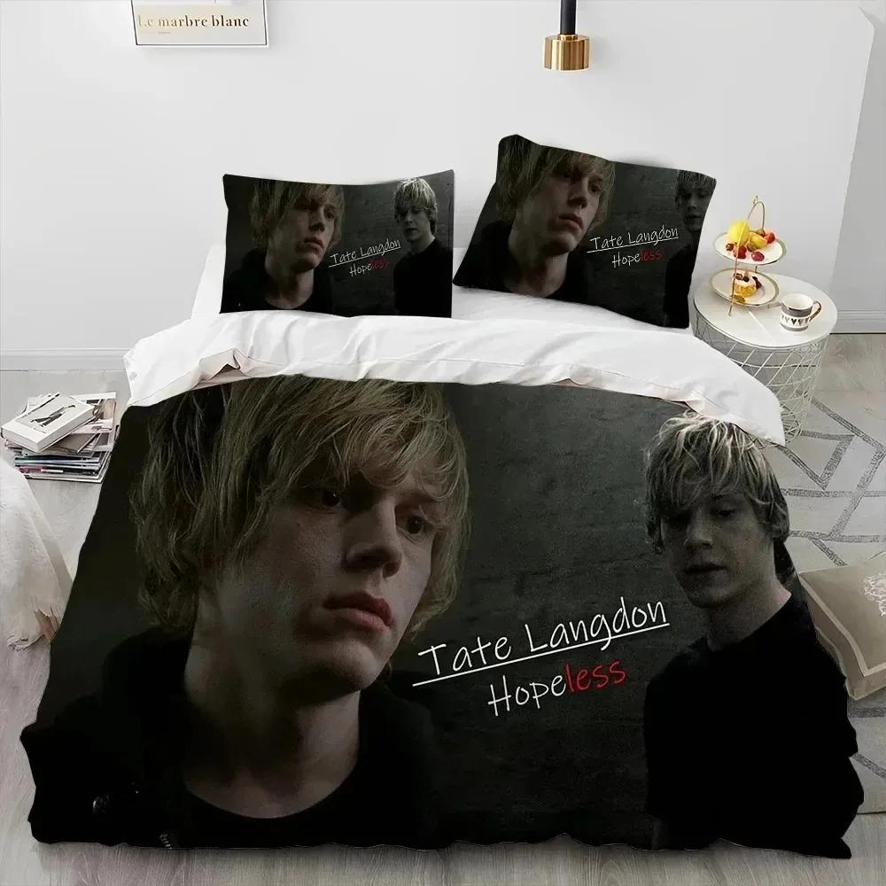 Cute Evan Peters Movie TV Actor Comfortable Duvet Quilt Cover Pillowcase Bedding Set Children Bedroom Decoration Home Textile