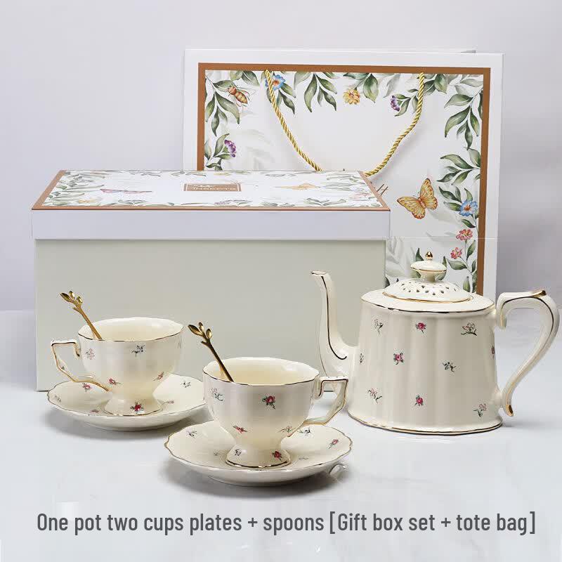 French Retro Ceramic Coffee & Tea Set