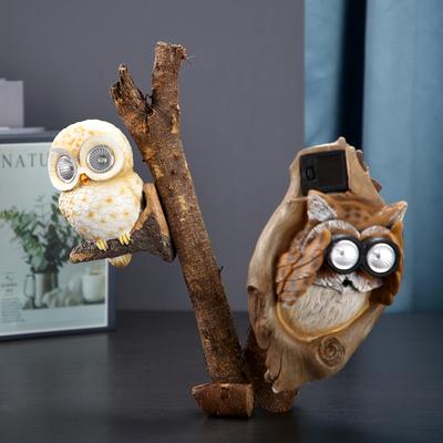 Creative Solar Lights Owl Ornaments Garden Night Lights Ornaments Resin Crafts Home Decoration