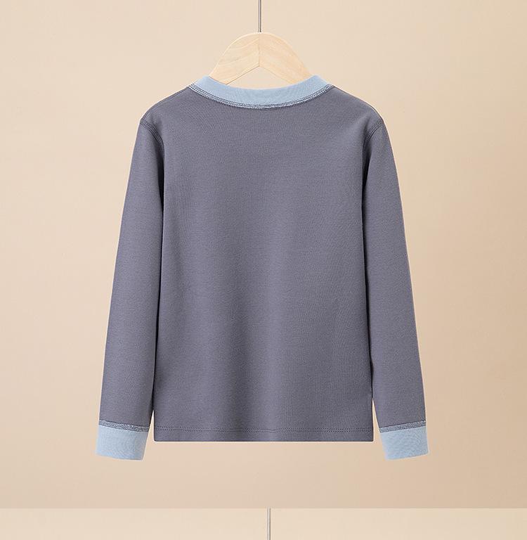 Kids' Warm Cotton Pajamas: Boys' and Girls' Long Sleeve Base Layer Shirts for Teens and Students