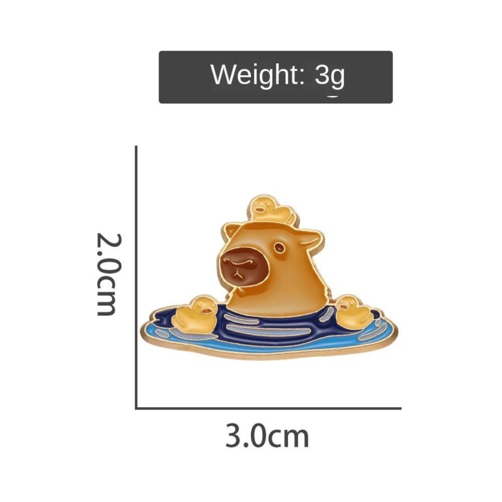 Emoticon Pack Capybara Brooch Animal Capybara Zinc Zinc Alloy Badge Cartoon Pin Brooch  Backpack Accessories