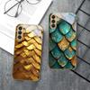 Golden scale texture For Samsung A 01 52S 04 04e 05 10 12 13 A22 23 24 36 42 M02 Note 10 20Ultra 8 9 Golden glass phone case
