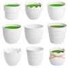 MOJY Faux Ceramic Flocked Foam Plant Pot Set