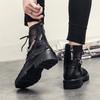New Korean Edition Chelsea Boots Men Boots Pointed Black Mesh Face Breathable Lace Up Business Dress Boots Size 38-46