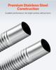 Exhaust Hose, 1490mm Stainless Steel Exhausts Hose, Diesel Heater Flexible Exhaust Pipe with 2 Hose Clamps, Exhausts Hoses Kit Diesel Heater