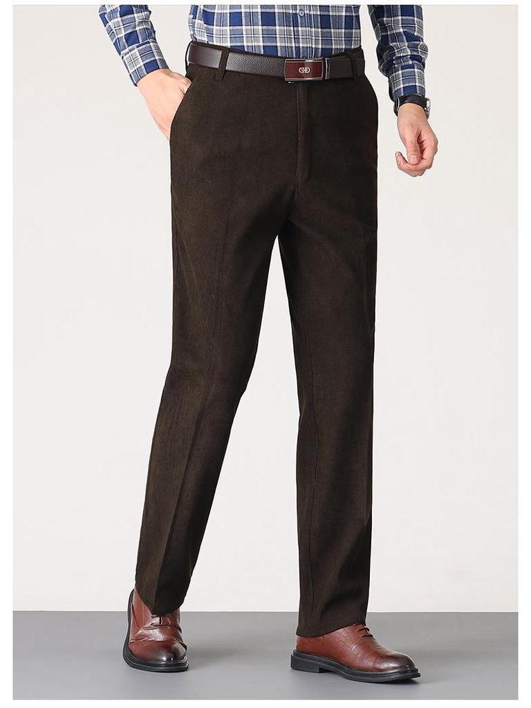 Men's Autumn/Winter Corduroy Pants - Casual Long Trousers for Middle-Aged & Elderly