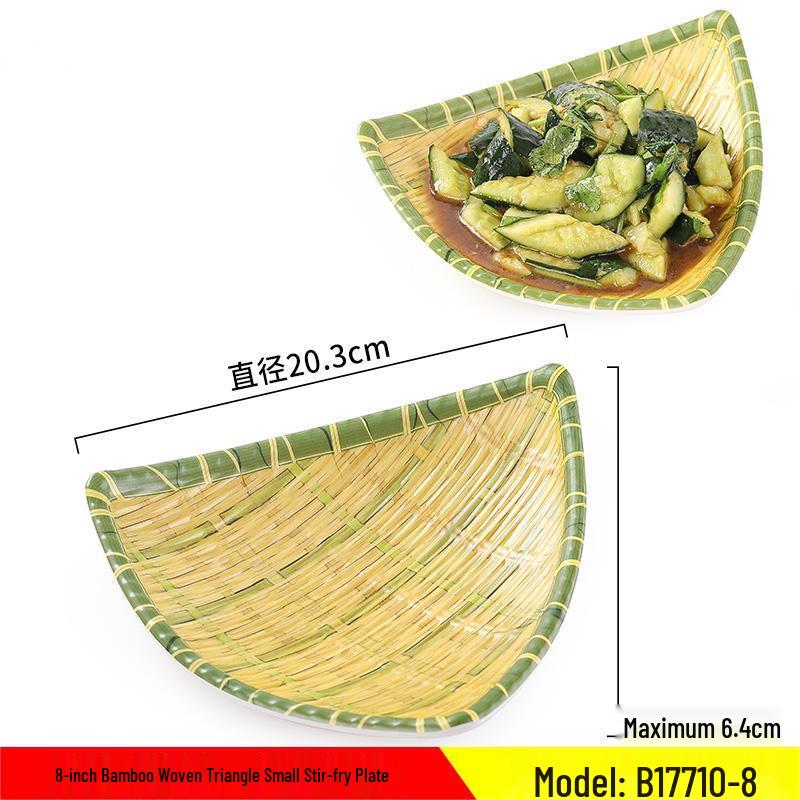 Melamine Faux Bamboo Triangular Serving Plates