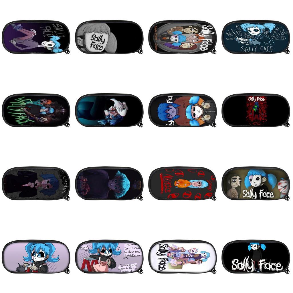 Student Pencil Case With Sally Face Cartoon Print Design Made Of Nylon For School And Office Use