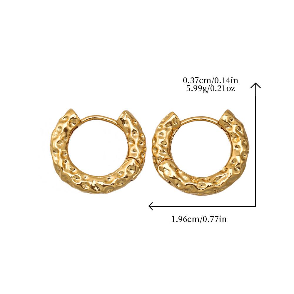 GEMCHIC Women s French Retro Wavy Texture Gold Plated Hoop Earrings