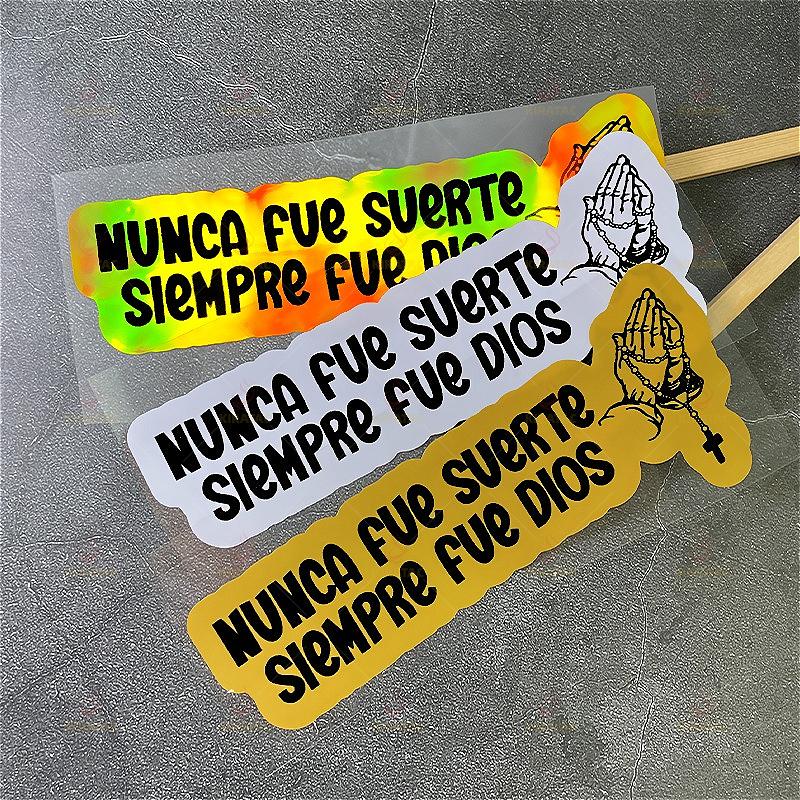 1PC NUMCA FUE SUERTE SIEMPRE FUE DIOS Car Stickers for Auto Windows Motocycle Fairing Fuel Tank Scooter Waterproof Vinyl Decals