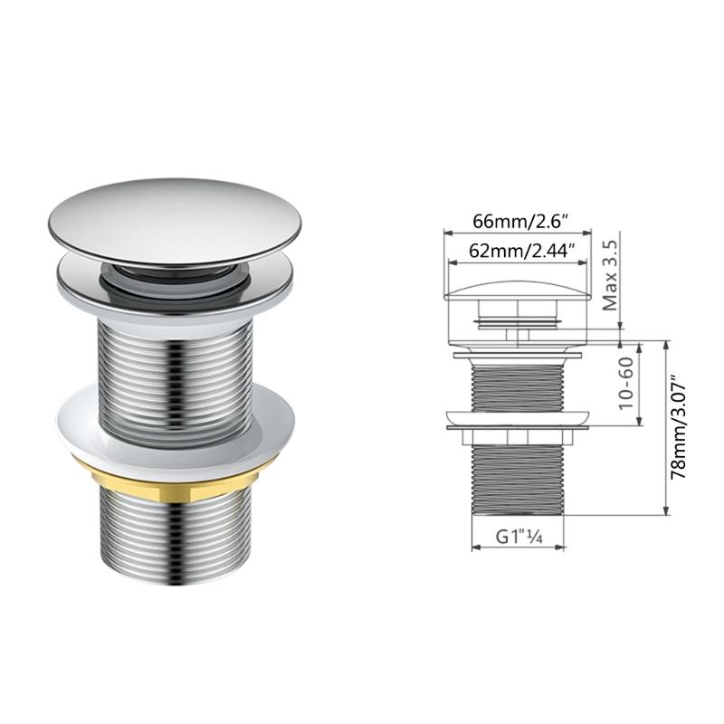 Upgraded Unslotted Brass Waste Brushed Gold Finish Wasters Efficient Water Drainages European Style Brass Waste 62mm