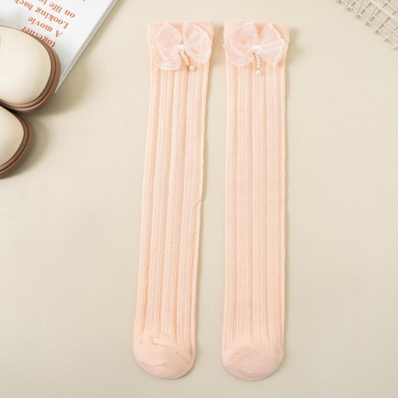 Ciorapi cu fundă de prințesă Fete Lolita Copii Ciorapi lungi de vară din plasă Ciorapi până la gambă pentru copii subțiri respirabili de culoare uni 3-12 ani Bebeluş