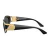Versace Oval Frame Sunglasses With Logo Design Women sunglasses Black 0VE4503U-GB1/87
