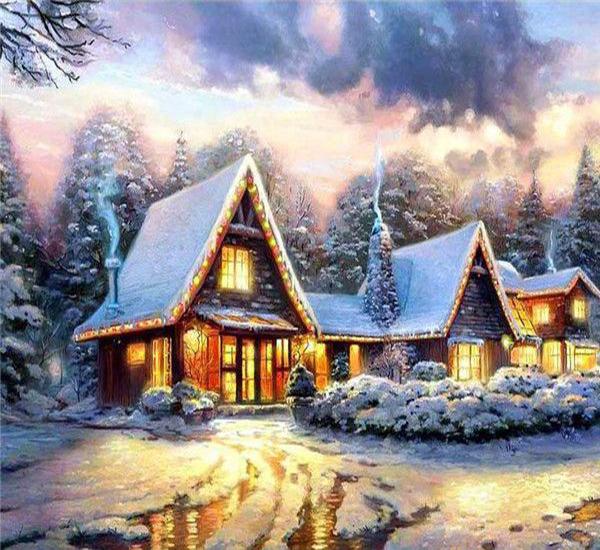 RUOPOTY Painting By Numbers Winter Landscape Hand Painted Art Gift DIY Picture By Number Christmas Kits Home Decoration
