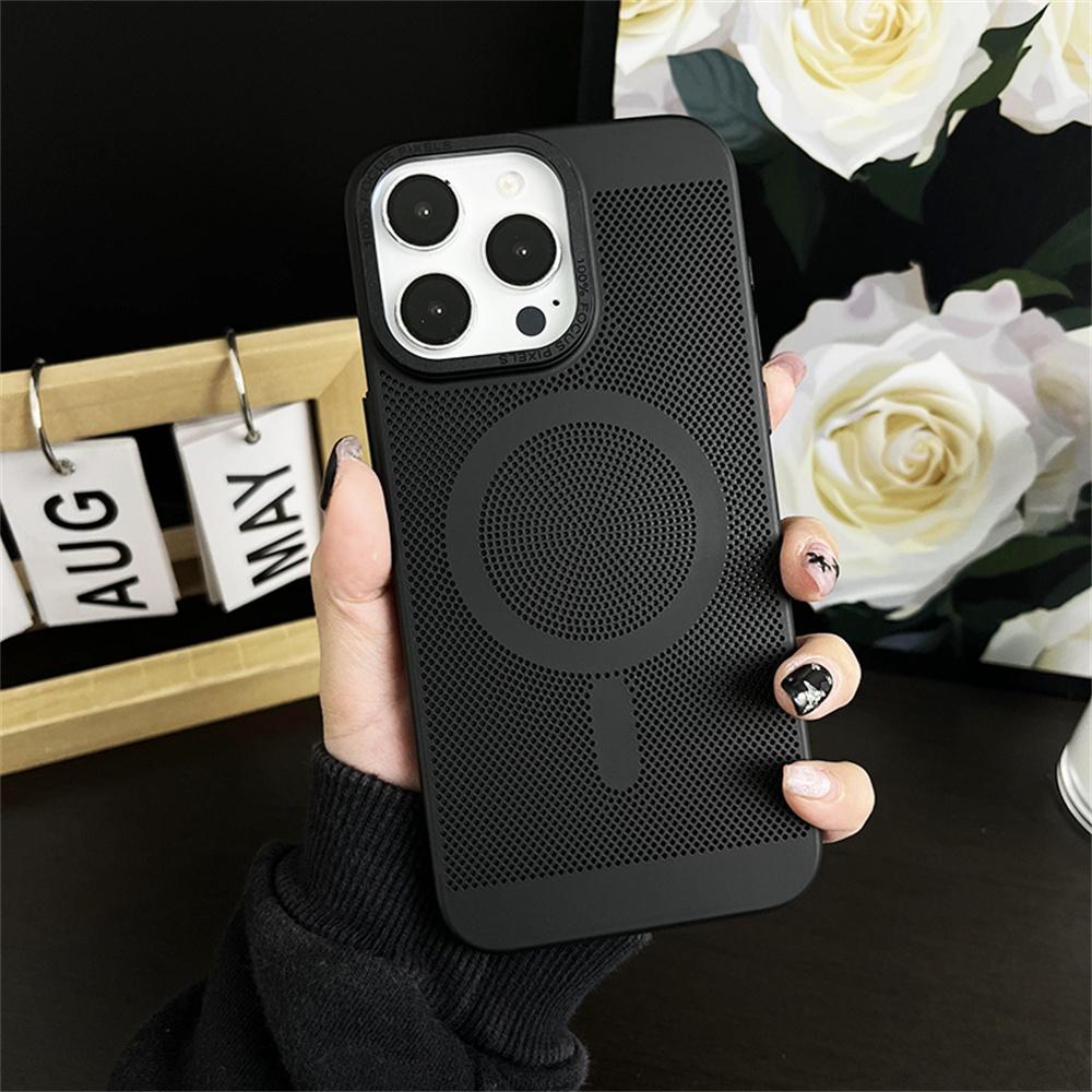 For Magsafe Magnetic Heat Dissipated Phone Case For iPhone 16 15 Pro Max 14 Plus 13 12 11 Lens Protect Breathable Cover