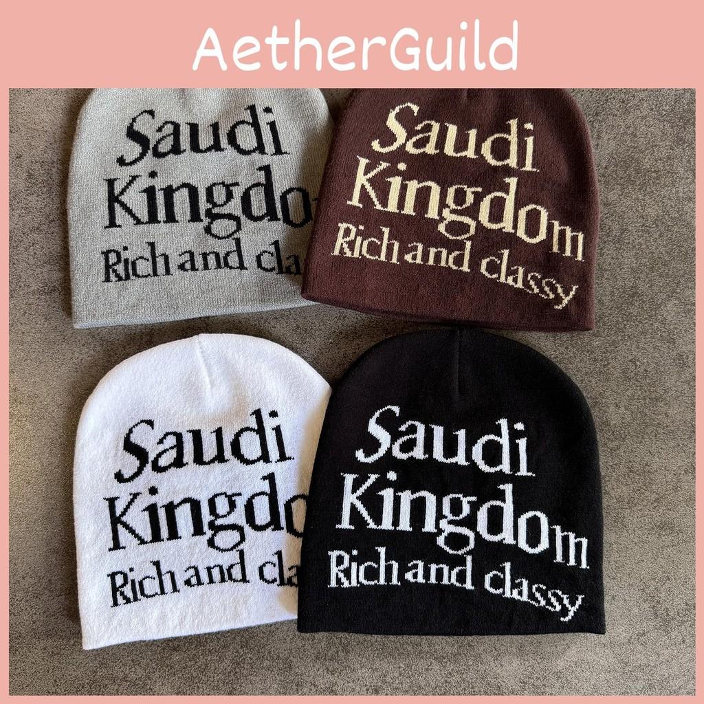 Letter Saudi Kingdom Rich And Classy Knitted Hat Winter Warmth Casual Unisex