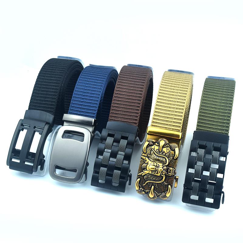 Men's Nylon Belt with Breathable Fabric and Automatic Buckle - Ideal as a Gift or Trouser Accessory