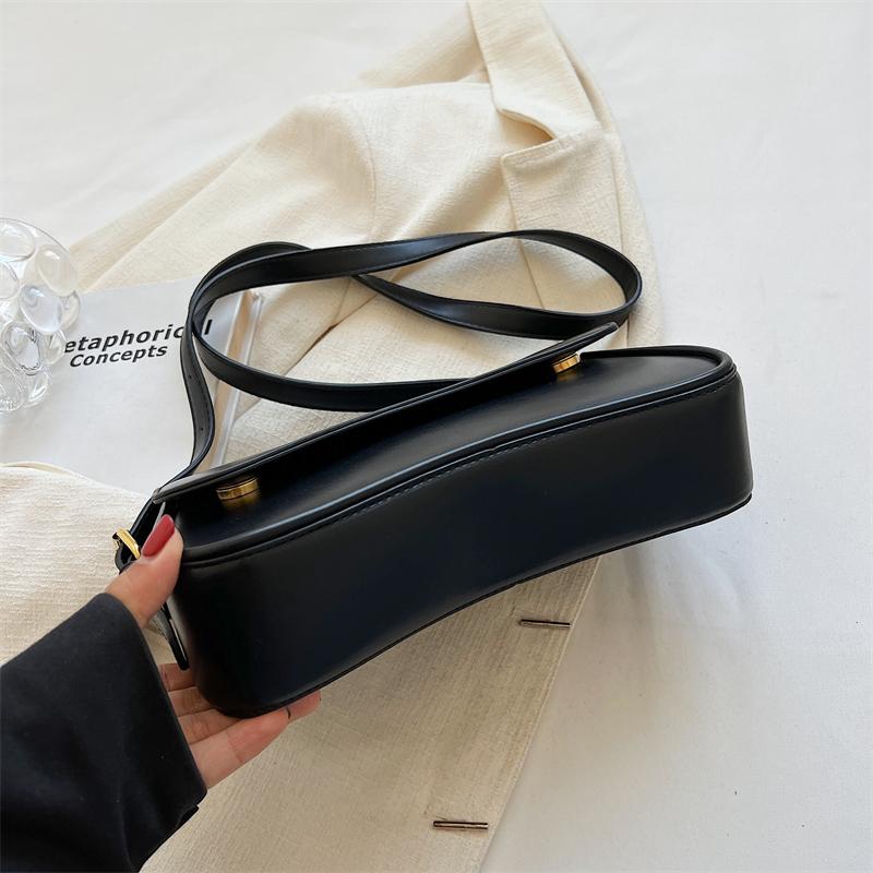 Vintage Shoulder Bag for Woman, Chain Handbag, Black Crossbody Bags, Underarm Bags,