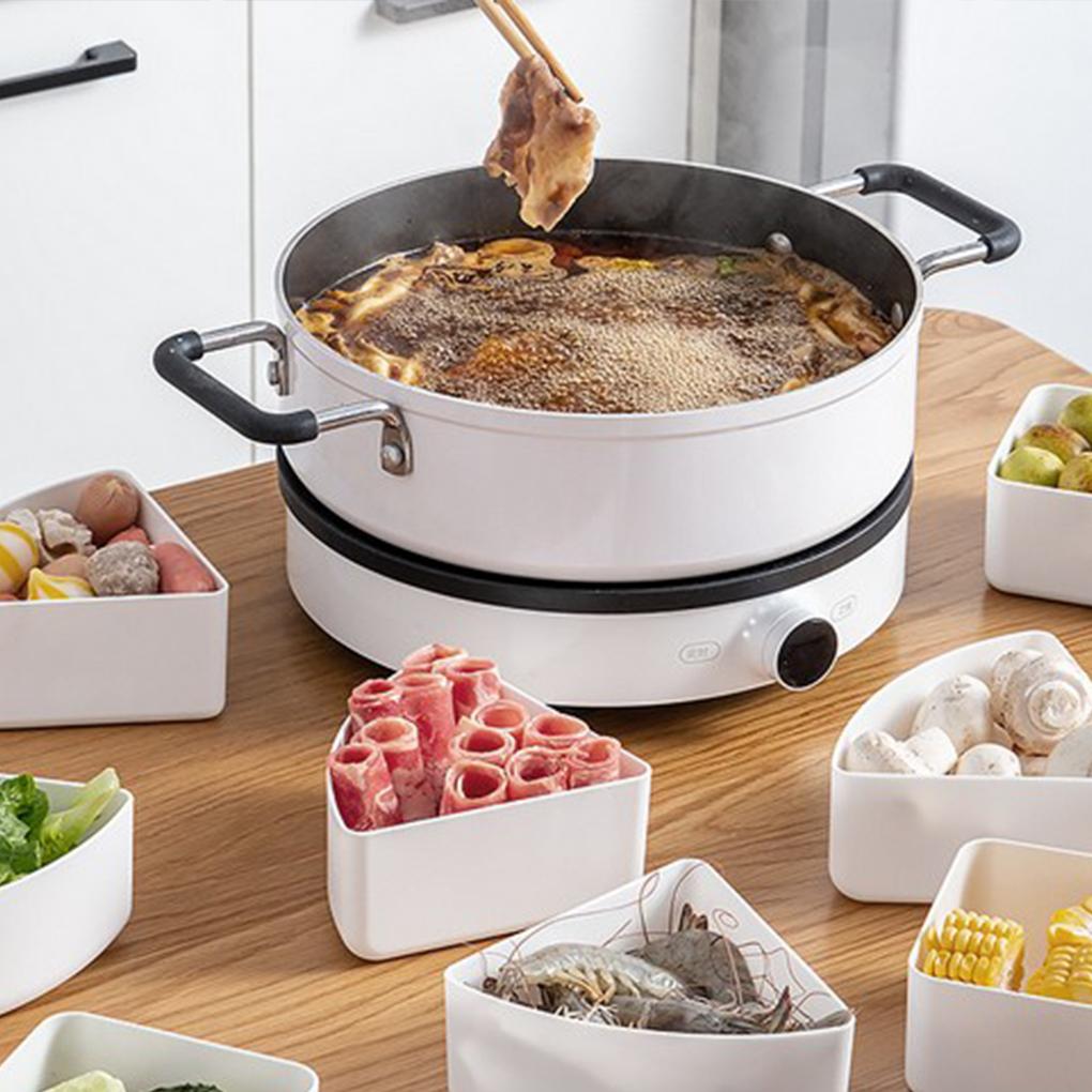 Divided Serving Tray with Lid Dry Fruit Round Snack Container Candy Appetizer Nut Peanut for Hotel Restaurant White