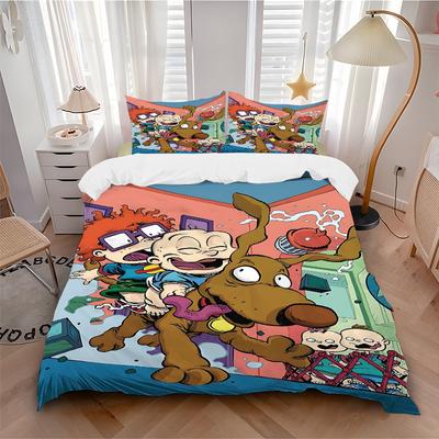 3pc Rugrats Characters Bedding Set Guest Room Bedroom Decor Christmas Halloween Decor Birthday and Holiday Gifts- All Seasons 3pcs Quilt 152