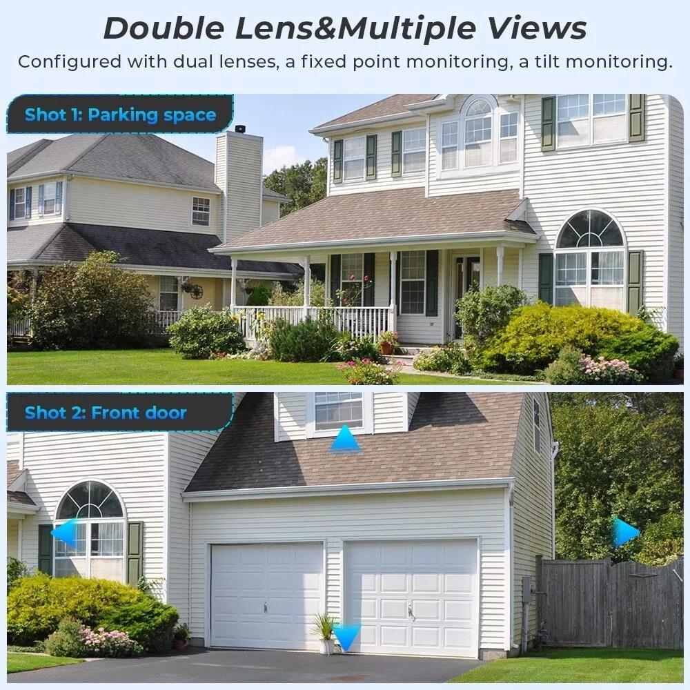 4K 8MP Dual-lens PTZ Wifi Tuya Smart Outdoor Home Security Dual Screen Camera HD Night Vision CCTV Video Surveillance