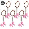 6/12pcs Pink Bow Acrylic KeyChains Coquette Bow Birthday Party Decorations Supplies Gifts for Kids Girls Pink Bow Party Favors
