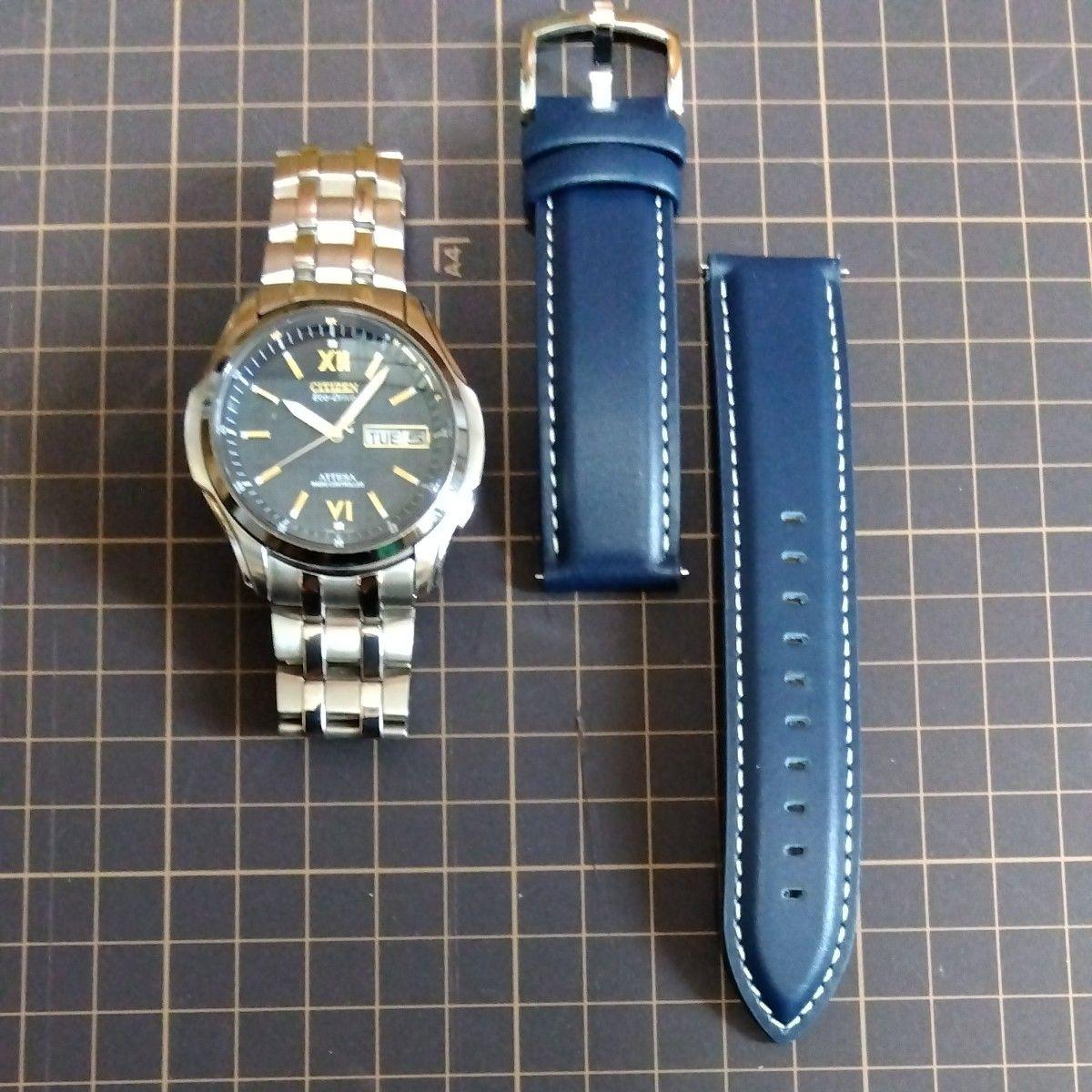 CITIZEN Citizen ATESSA Eco Drive Radio Solar ATD53-2804 Men s Watch Synthetic Leather Strap