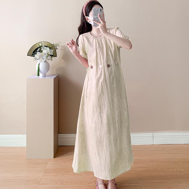 2026 Korean Style Maternity Dress: Fashionable, Loose Fit, Sweet & Age-Reducing with Belly Coverage L