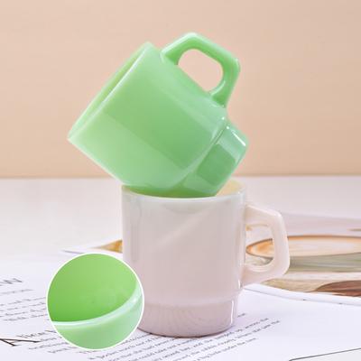 Milchglas im koreanischen Stil Jade Hochglas Kaffeetasse Frühstücksmilchtassen Kostenloser Versand Home Office Valentinstagsgeschenk 230ml