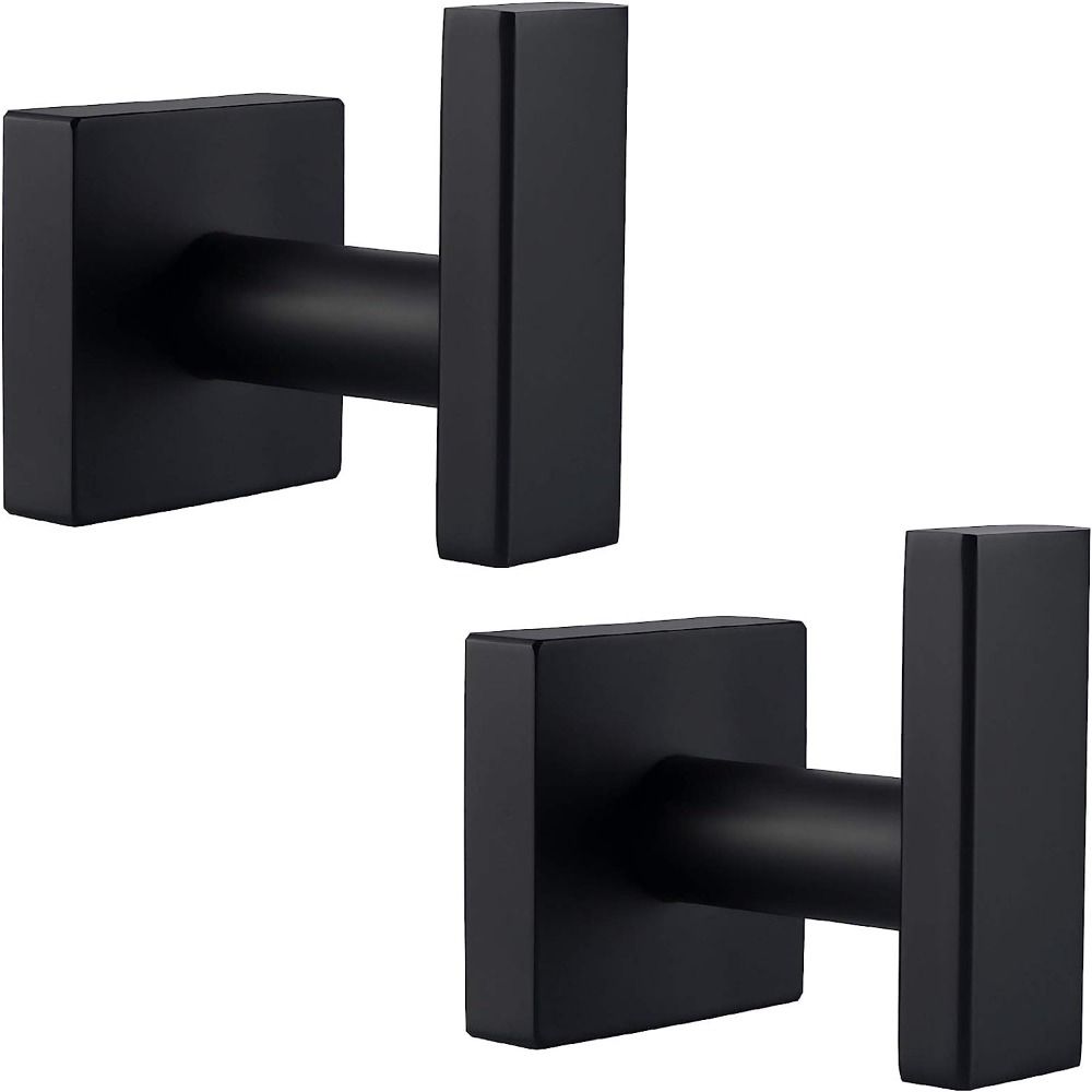 

2Pcs Square Towel Hook Heavy Duty Square Robe Hook Simple Hand Towel Rack Bathroom