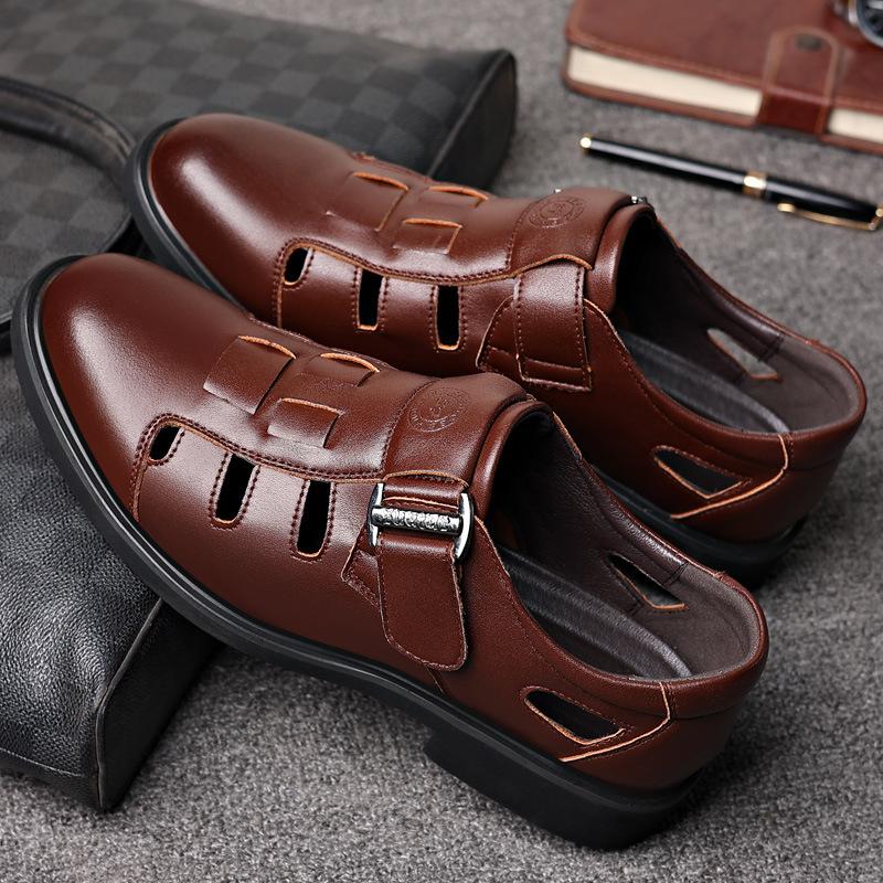 

Sandals men s summer sports leather non-slip middle-aged and elderly wear cool slippers men s dad shoes 47
