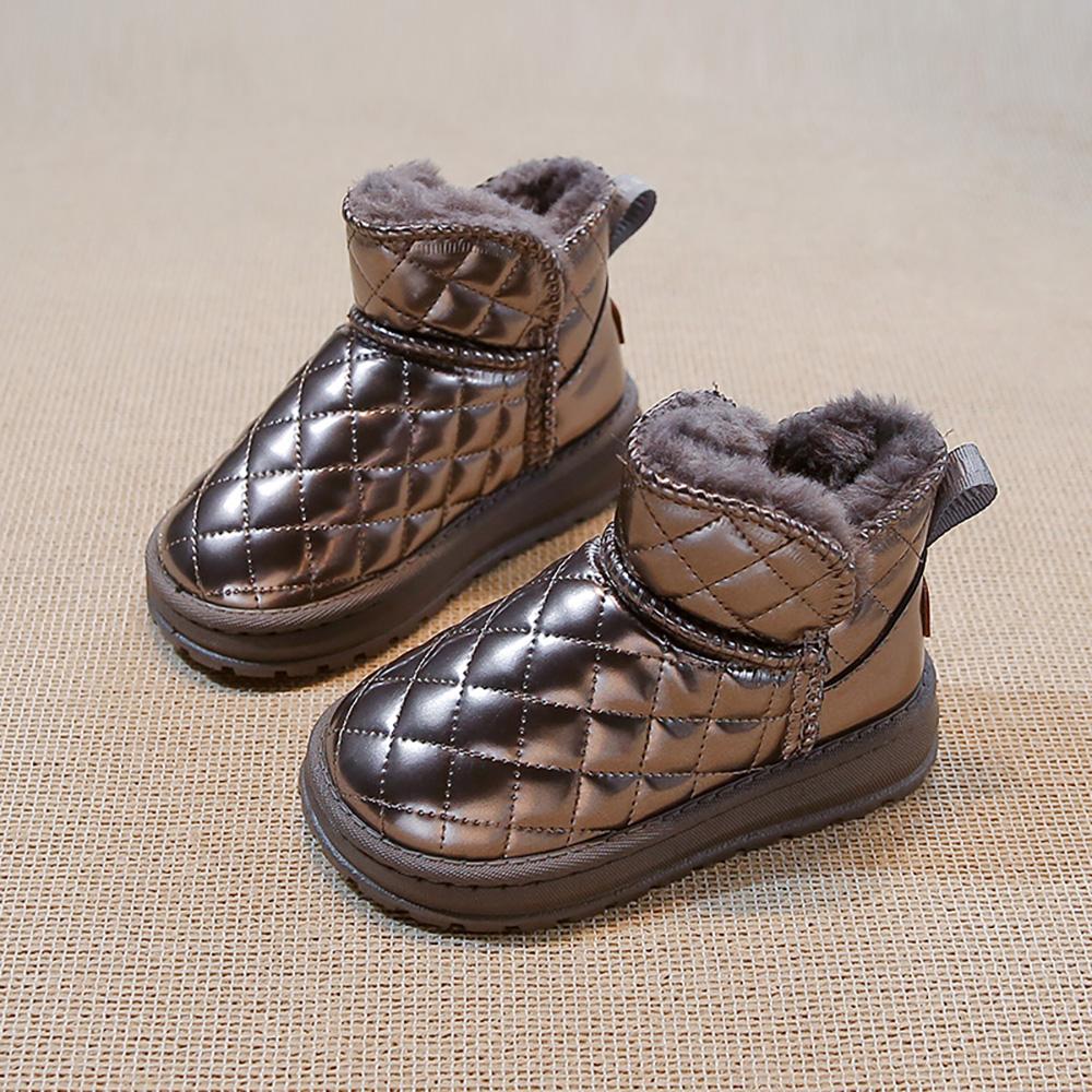 

Trend Fashion Children s Plush Boots Waterproof Teenager Kid s Snow Boots Anti-slippery Thick Warm Cotton Shoes For Girls 36