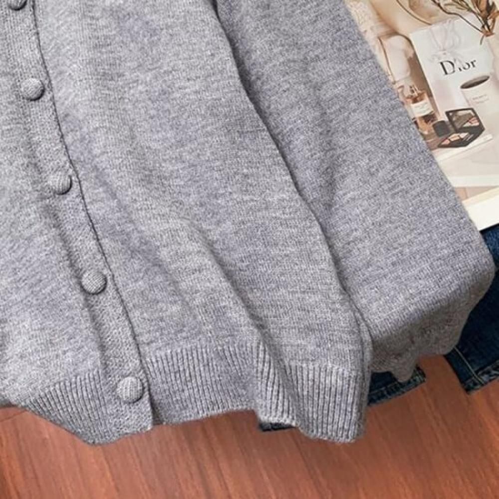 Navava Long Sleeve Knit Cardigan Flower Embroidery Lace Nk2586