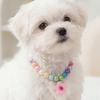 Adjustable Beaded Cat Necklace Flower Pendant Dog Cat Pet Collar  Pet Costume Accessories