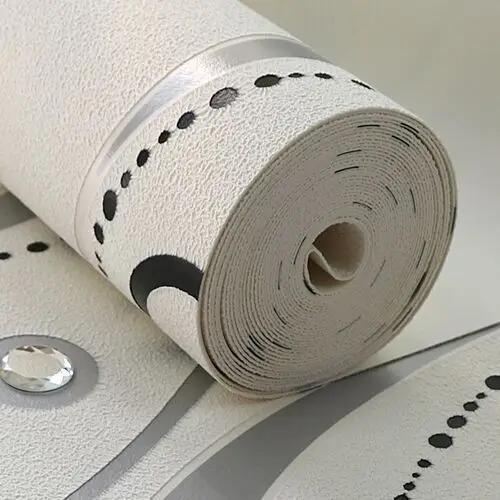 New Diamond Circle Deerskin Velvet TV Background Wallpaper 3D Embossed Wallpaper for Living Room Bedroom Home Decoration