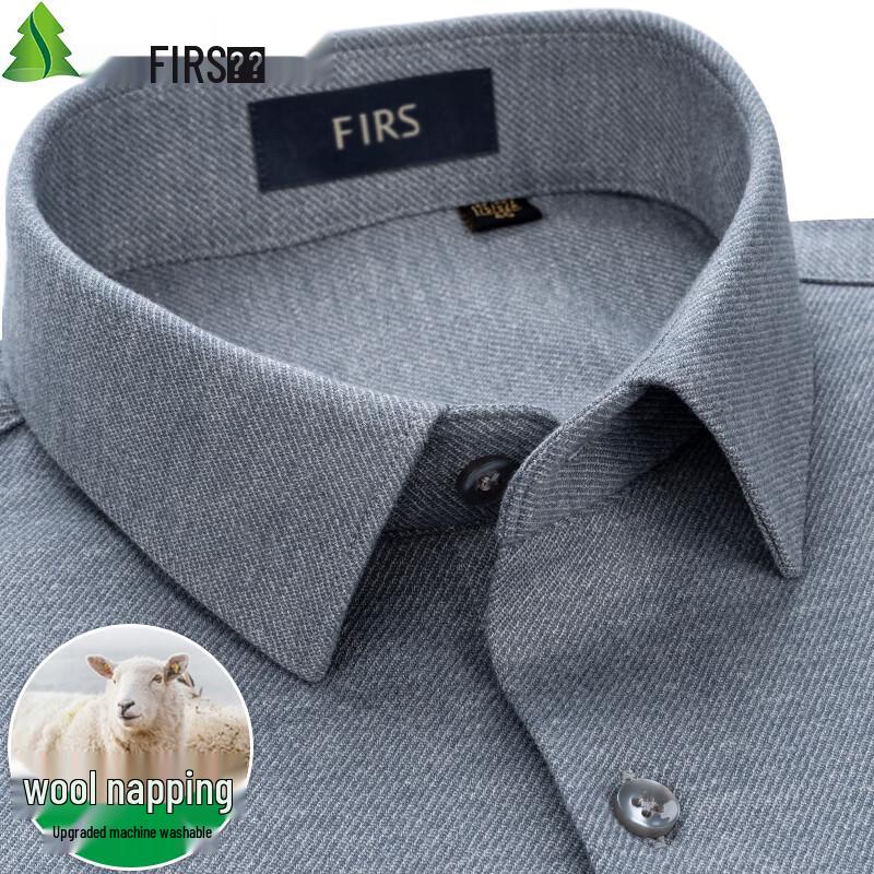 FIRS Men s Wool Blend Brushed Long Sleeve Shirt 42