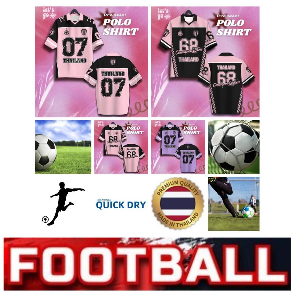 THAILAND Football Soccer Polo Vintage Shirt National Team Unisex Men Women Sport Training JERSEY CHEER Print Quick Dry Short Sleeve Uniform