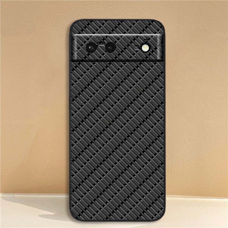 Black carved woven texture Phone Case For Google Pixel 10 9a 9 8A 8 7 7A 6 6A Pro XL 2024 5G Black Soft TPU Silicone
