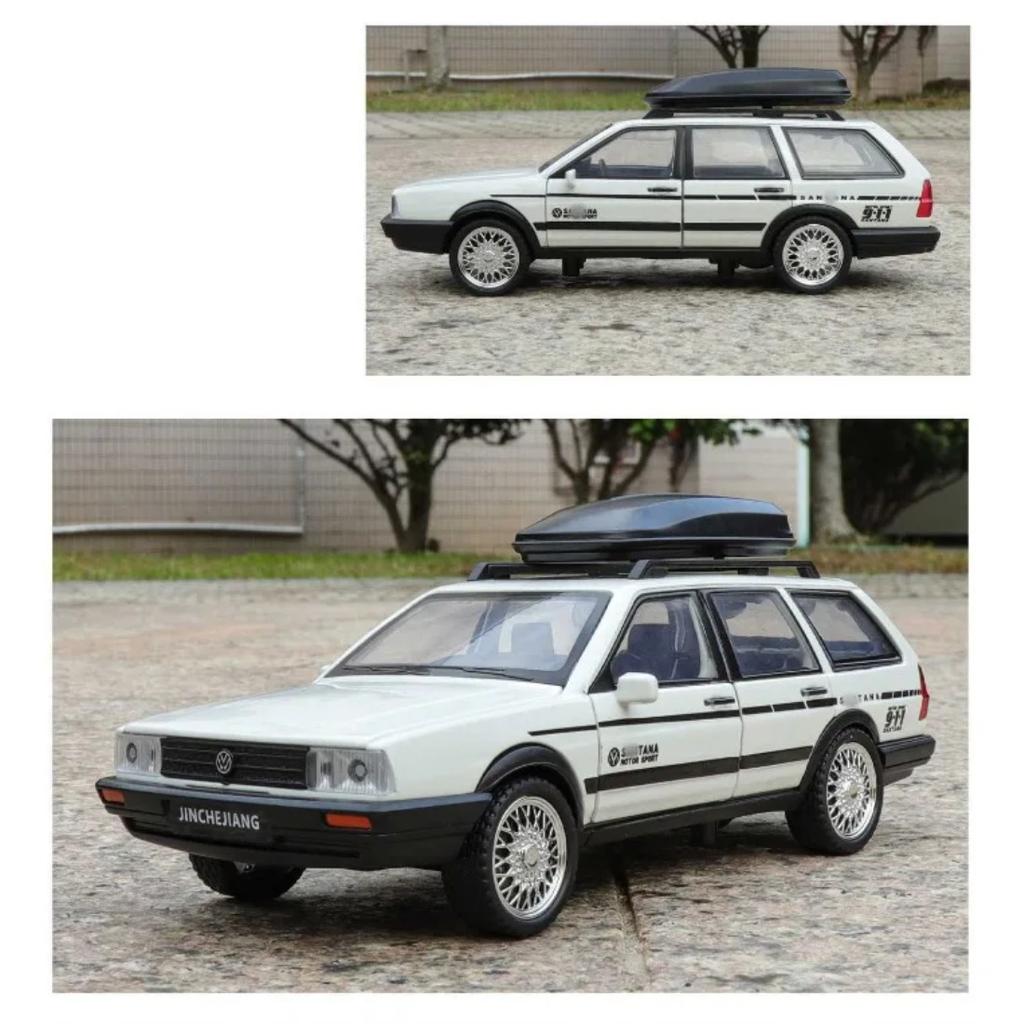 Diecast 1/32 VW SANTANA Wagon Alloy Car Model with Sound Light Children Boy Birthday Gift Toy Vehicles Miniature Voiture