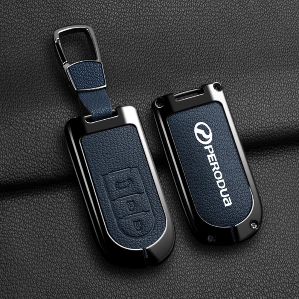 For PERODUA Toyota Car Key Cover Metal Shell Protector for Men Women with Remote Control